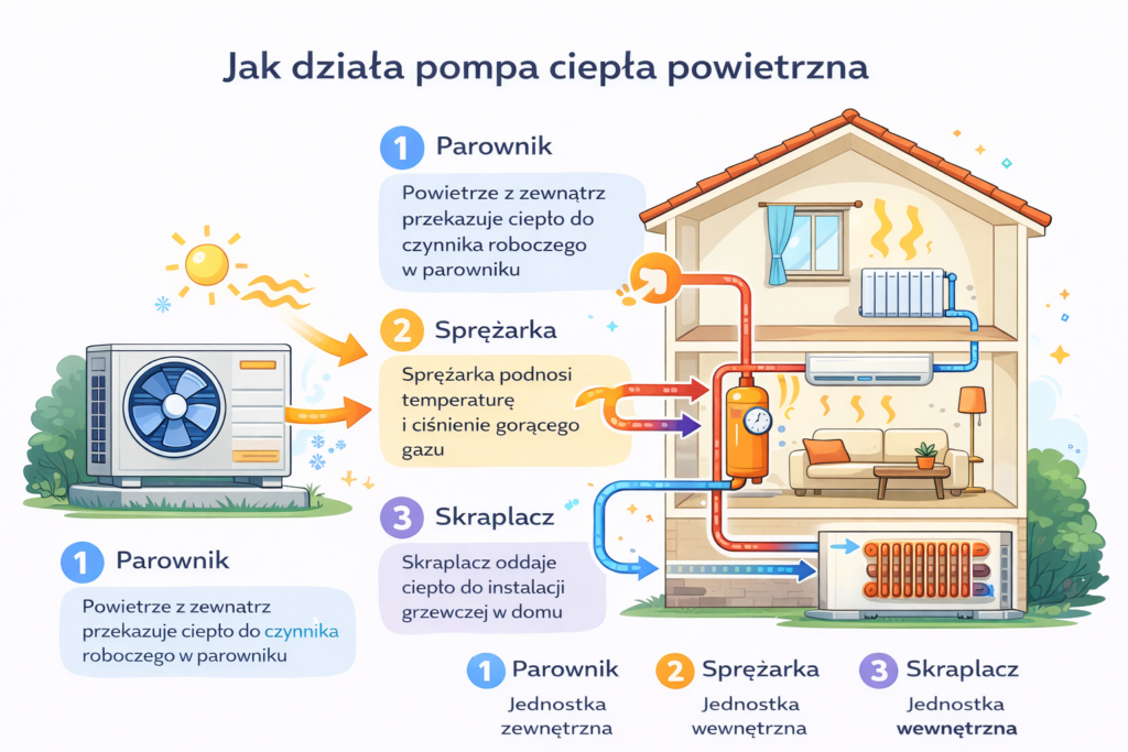 zasady działania pompy ciepła powietrznej
