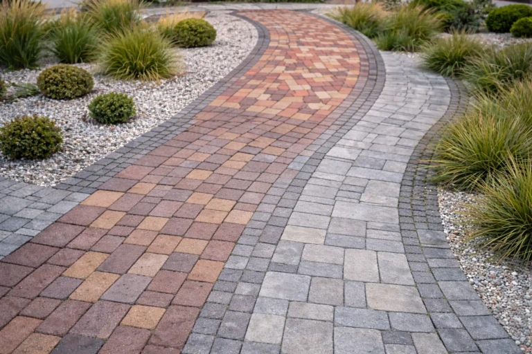 Wielobarwista ścieżka ogrodowa